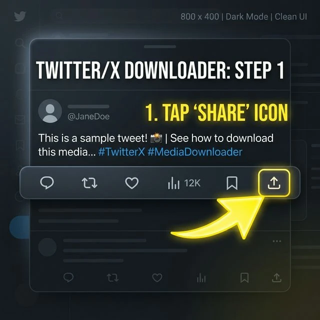 Locating the share icon on X/Twitter