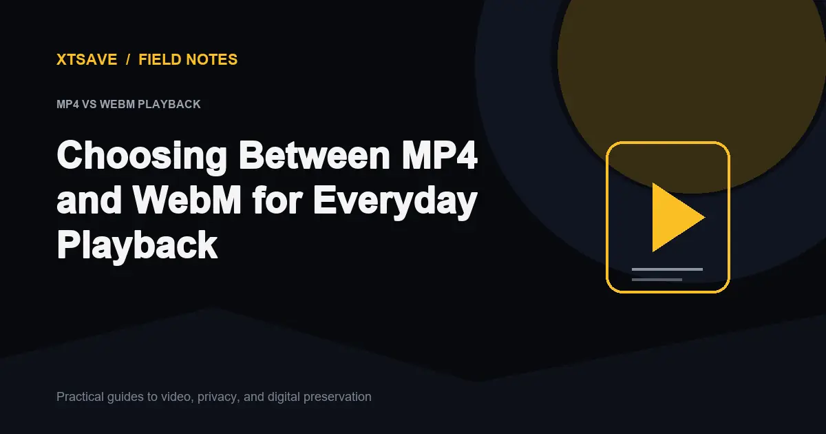 MP4 vs. WebM Playback: Which Format Should You Choose for Video Archives? | XTSave