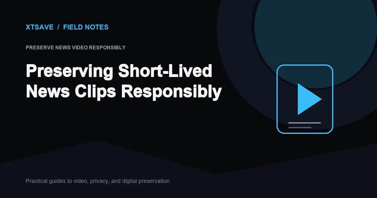 How to Preserve News and Eyewitness Video Responsibly | XTSave