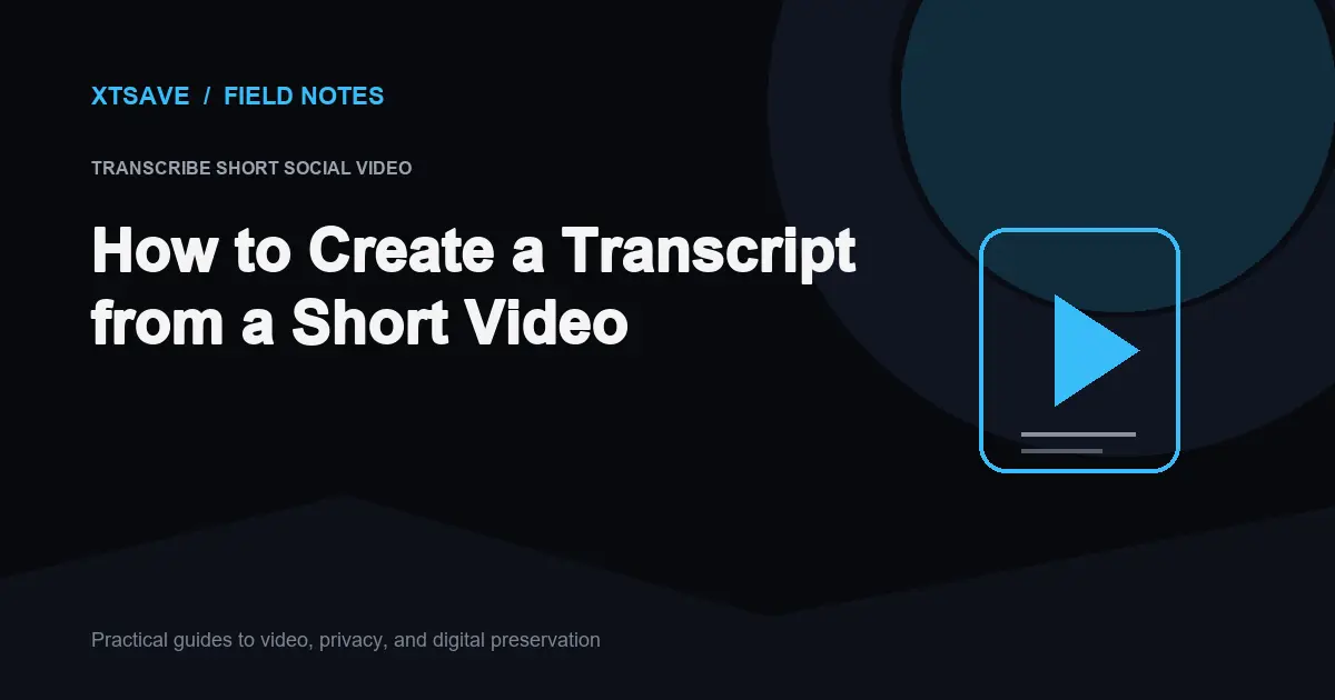 How to Transcribe Short Social Media Videos with Local AI Models | XTSave