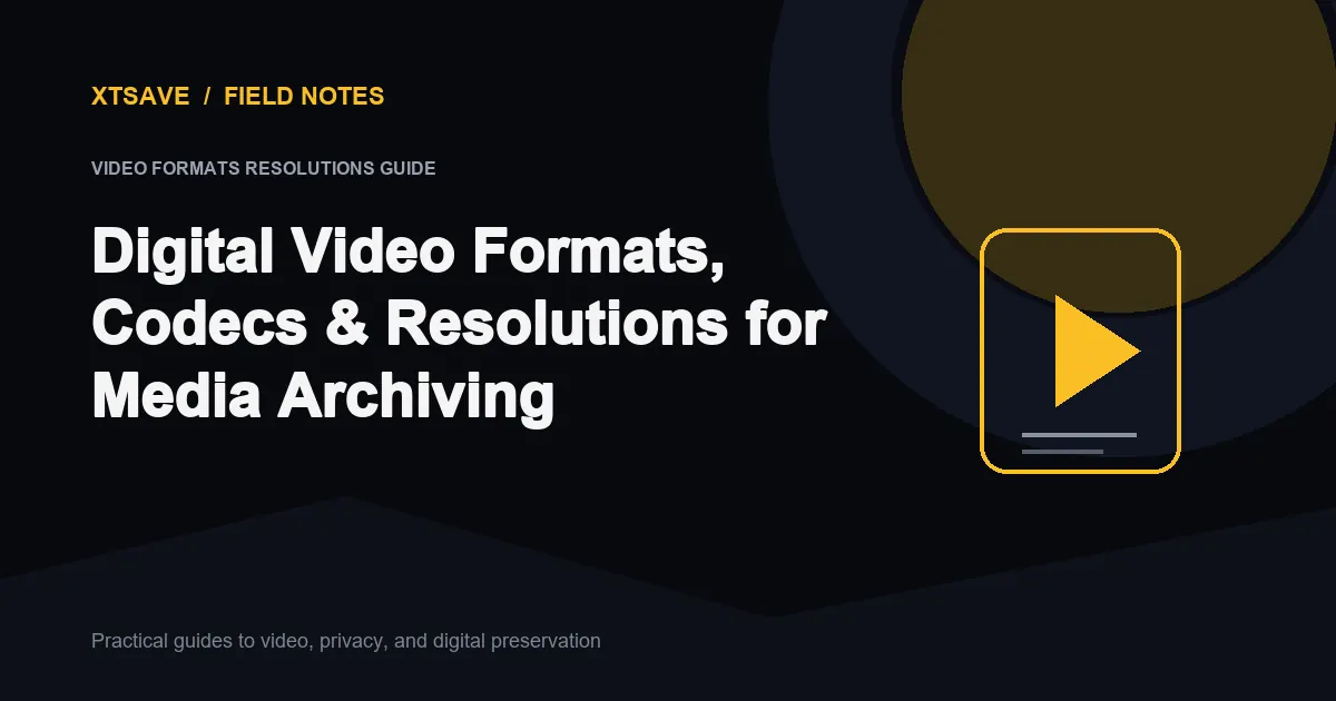 Digital Video Formats & Resolutions Guide