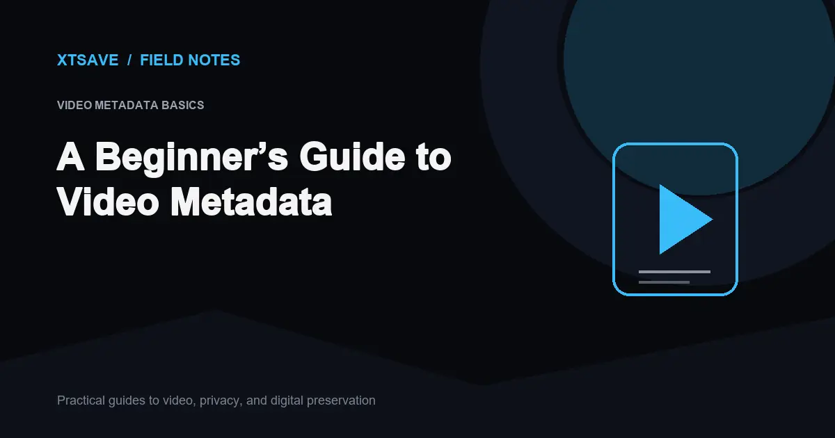 Video Metadata Basics: ExifTool, QuickTime Atoms, and Technical Streams | XTSave