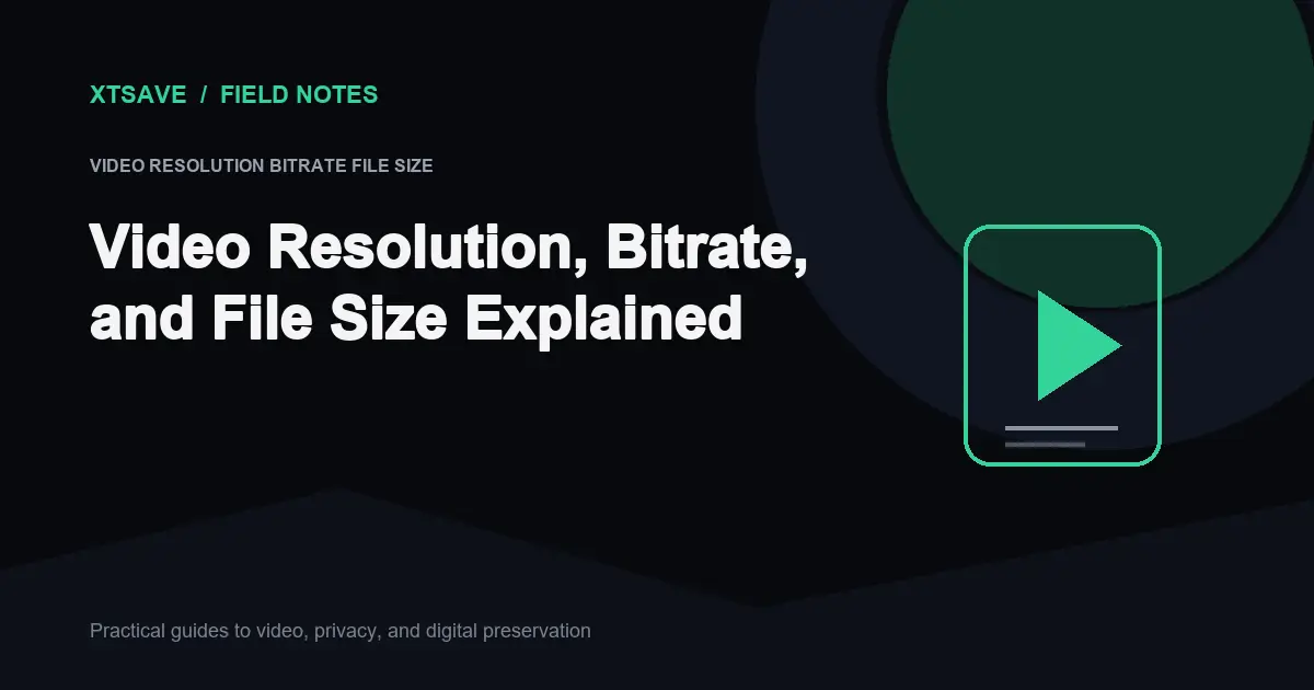 Resolution, Bitrate, and File Size: The Physics of Digital Video Storage | XTSave