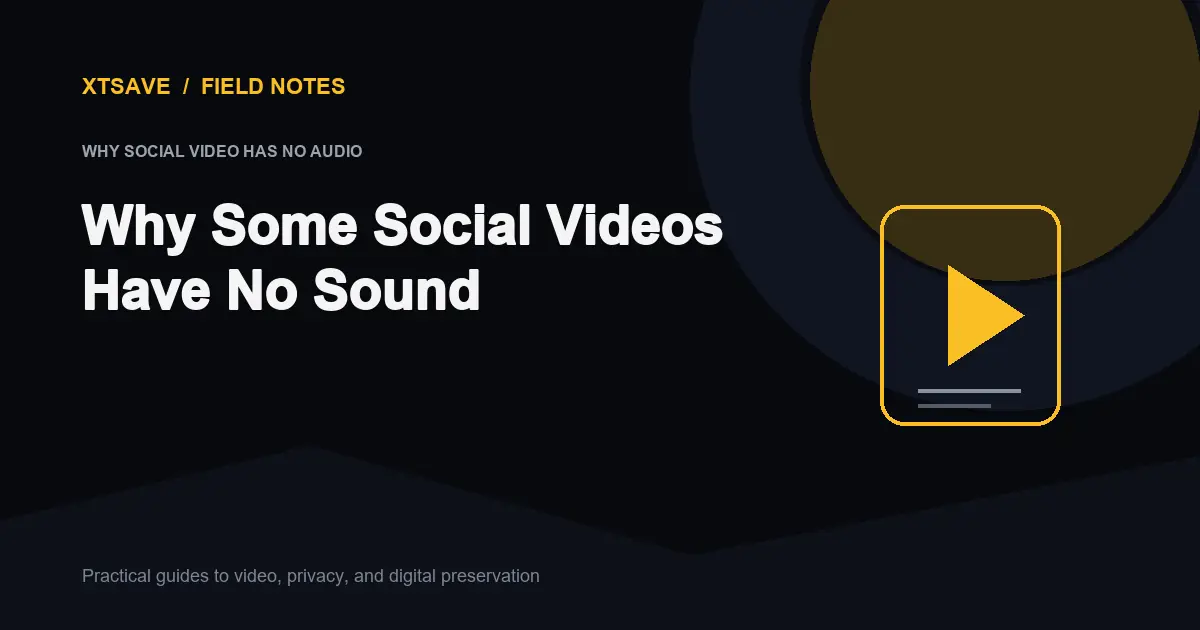 Why Social Video Has No Audio: Troubleshooting Silent Downloads & Audio Tracks | XTSave